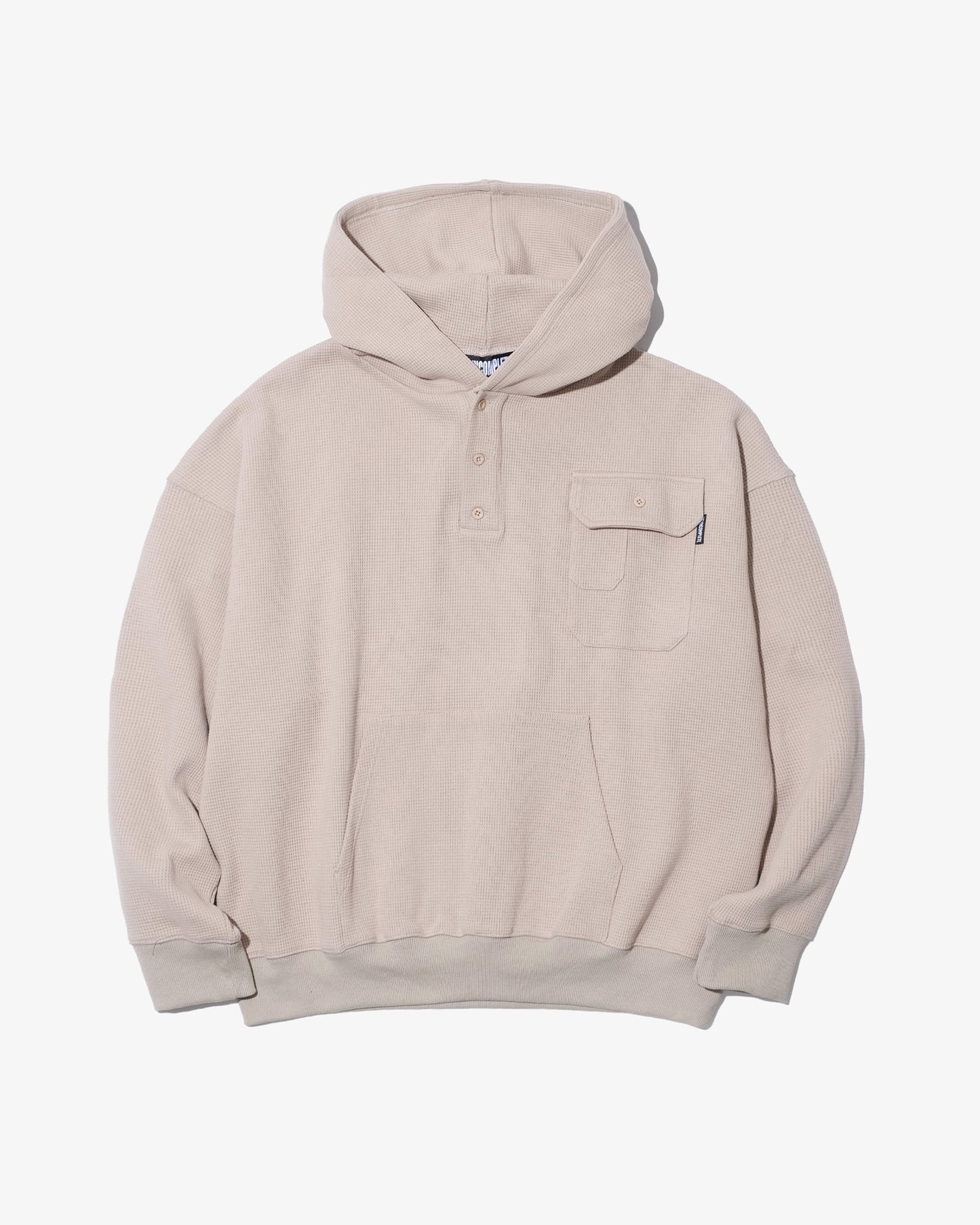 Waffle henly neck hoodie
