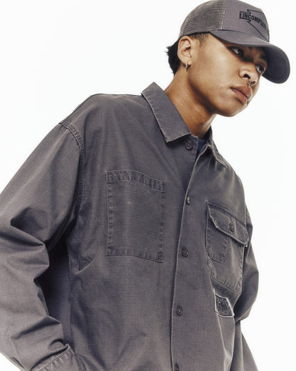 Ripstop L/S shirts -GRAY-