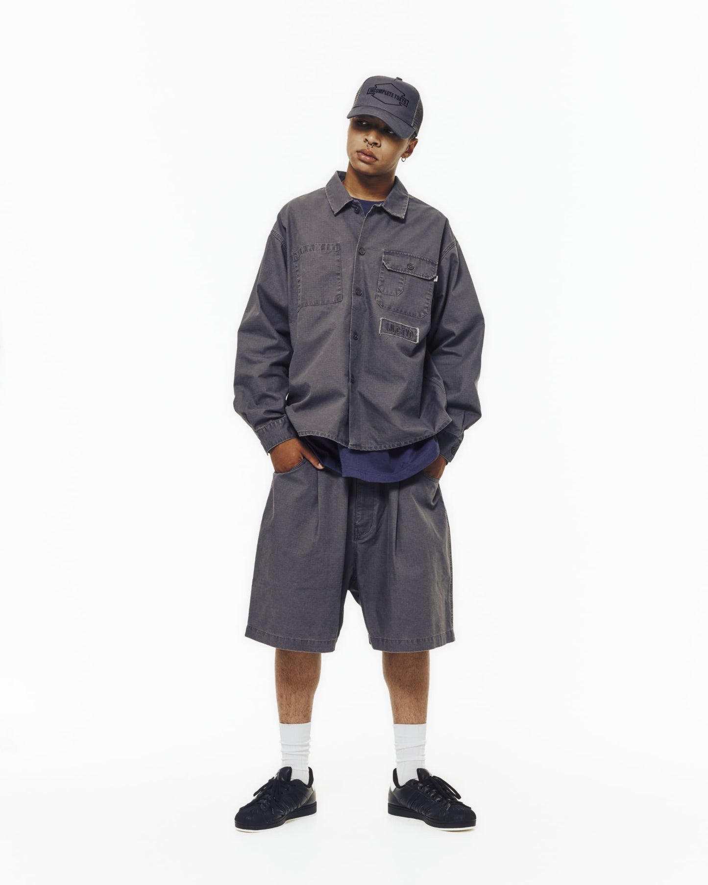 Ripstop L/S shirts -GRAY-