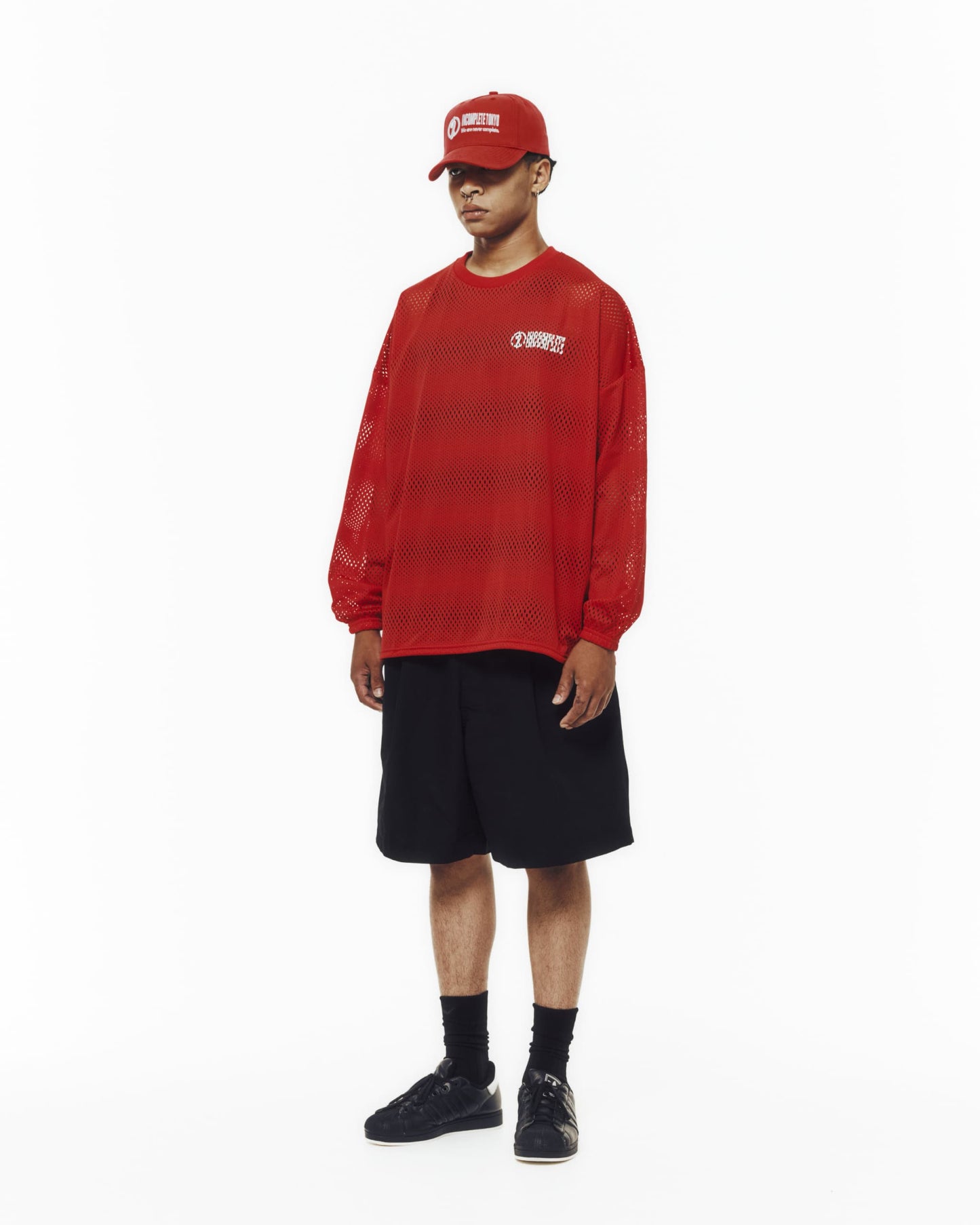 Mesh L/S Tee -RED-