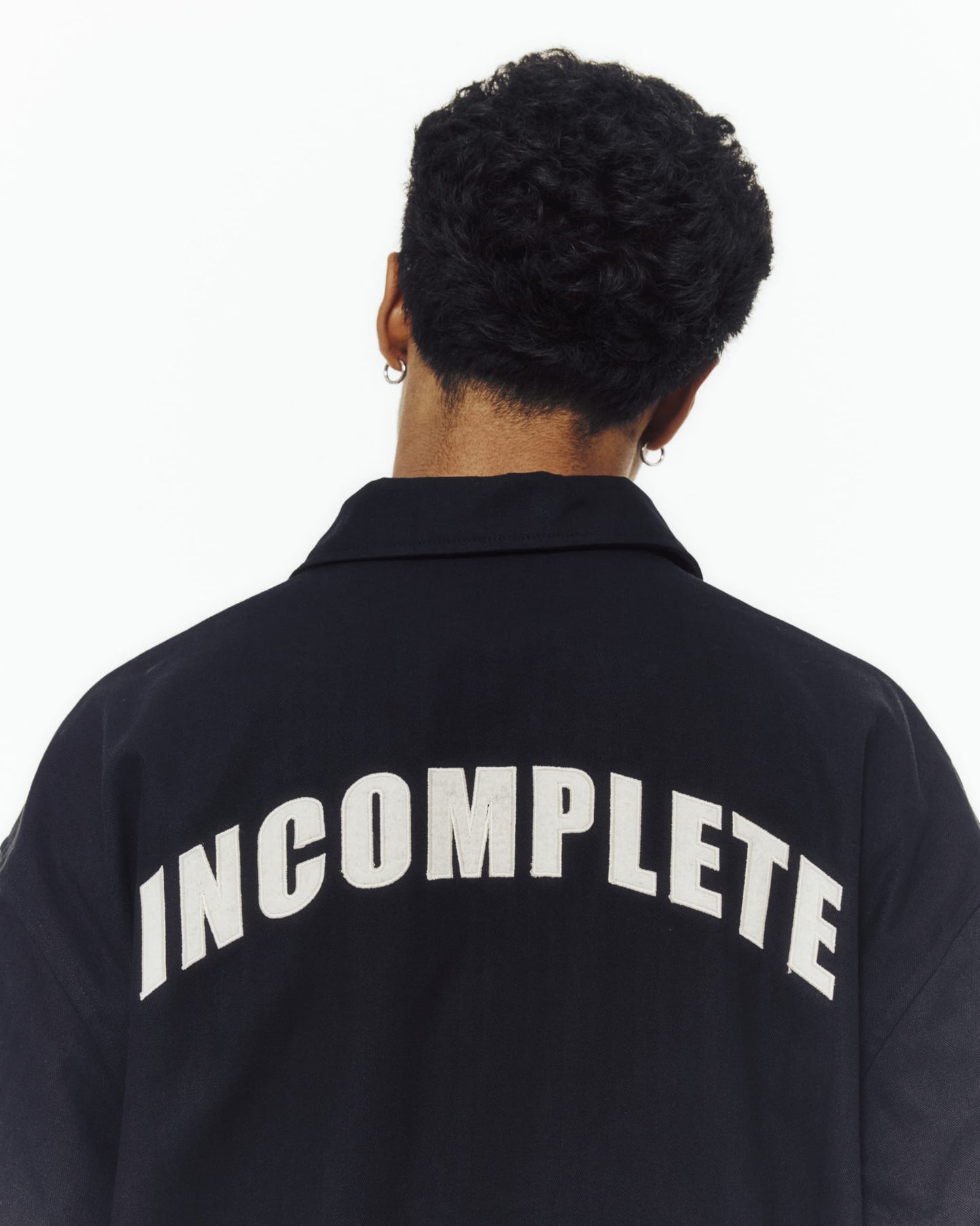 Herringbone Coach Jacket -BLACK-