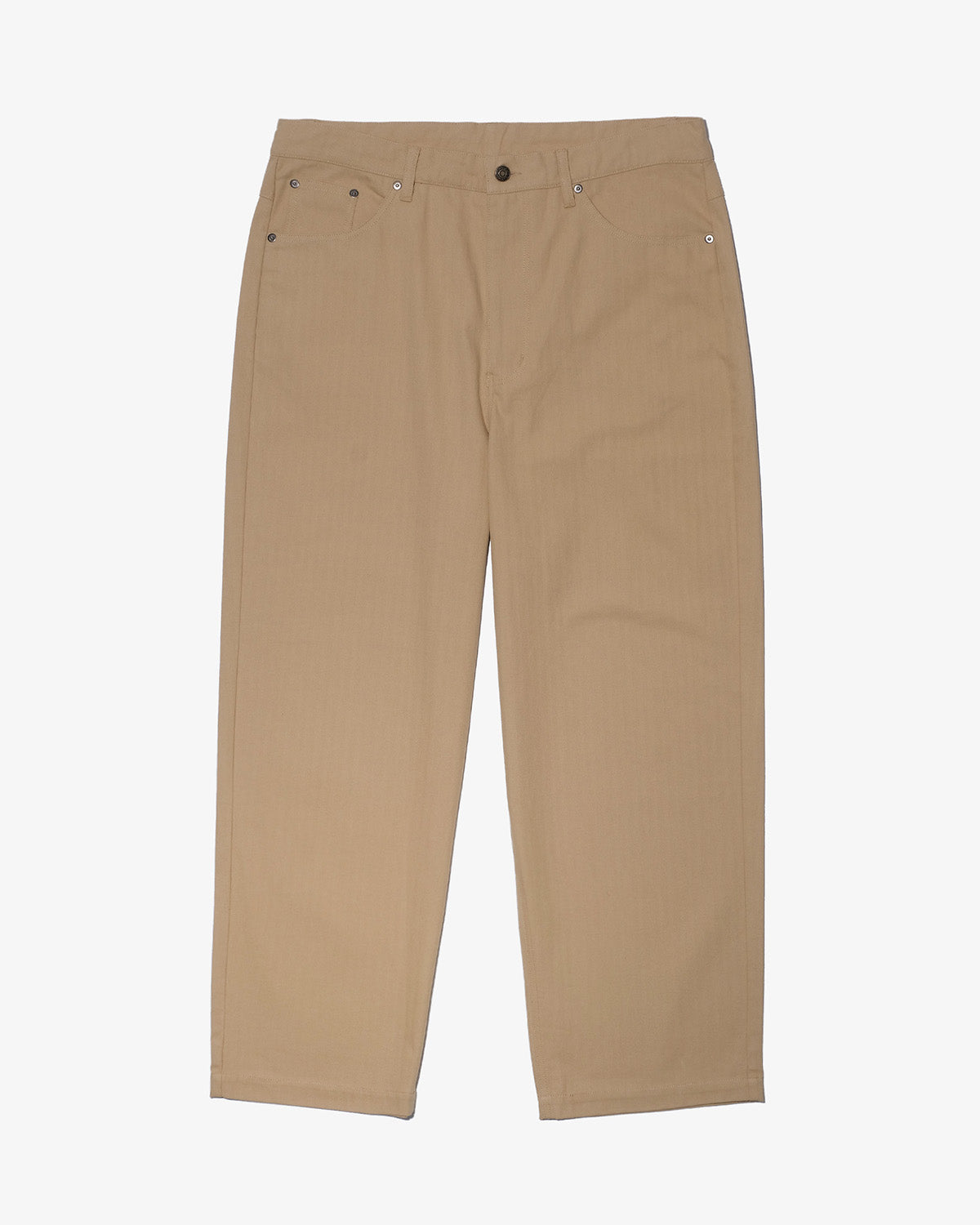 Herringbone Baggy pants -BEIGE-