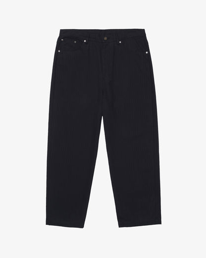 Herringbone Baggy pants -BLACK-