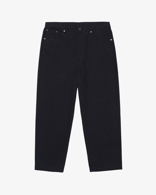 Herringbone Baggy pants -BLACK-