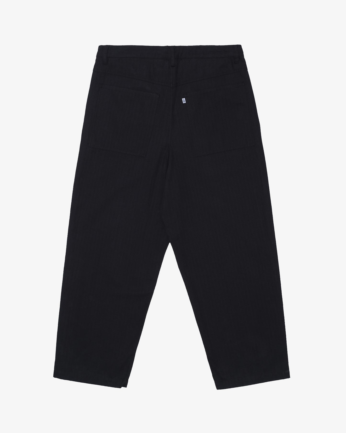 Herringbone Baggy pants -BLACK-