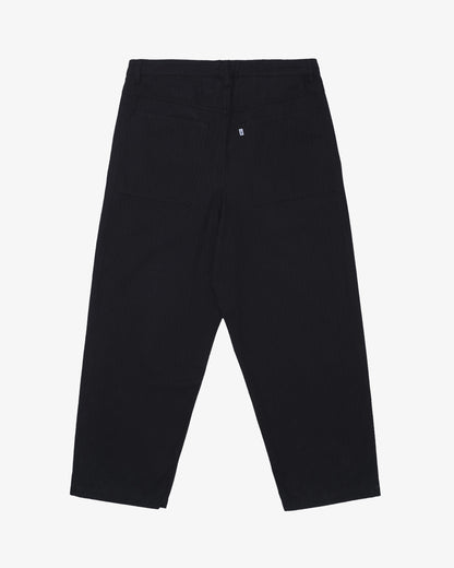 Herringbone Baggy pants -BLACK-