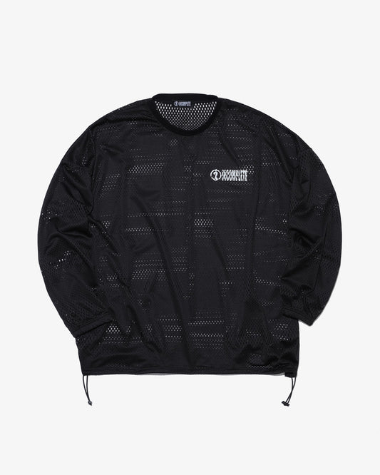 Mesh L/S Tee -BLACK-