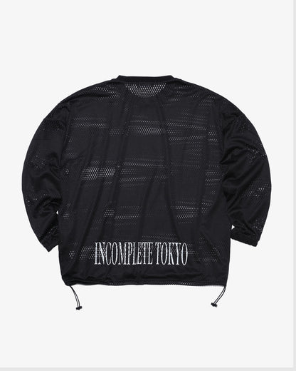 Mesh L/S Tee -BLACK-