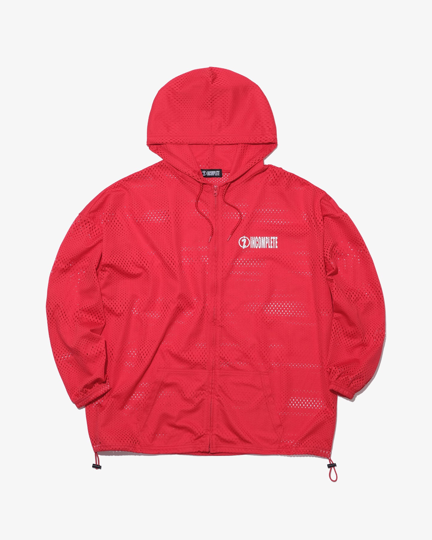 Mesh zip hoodie -RED-