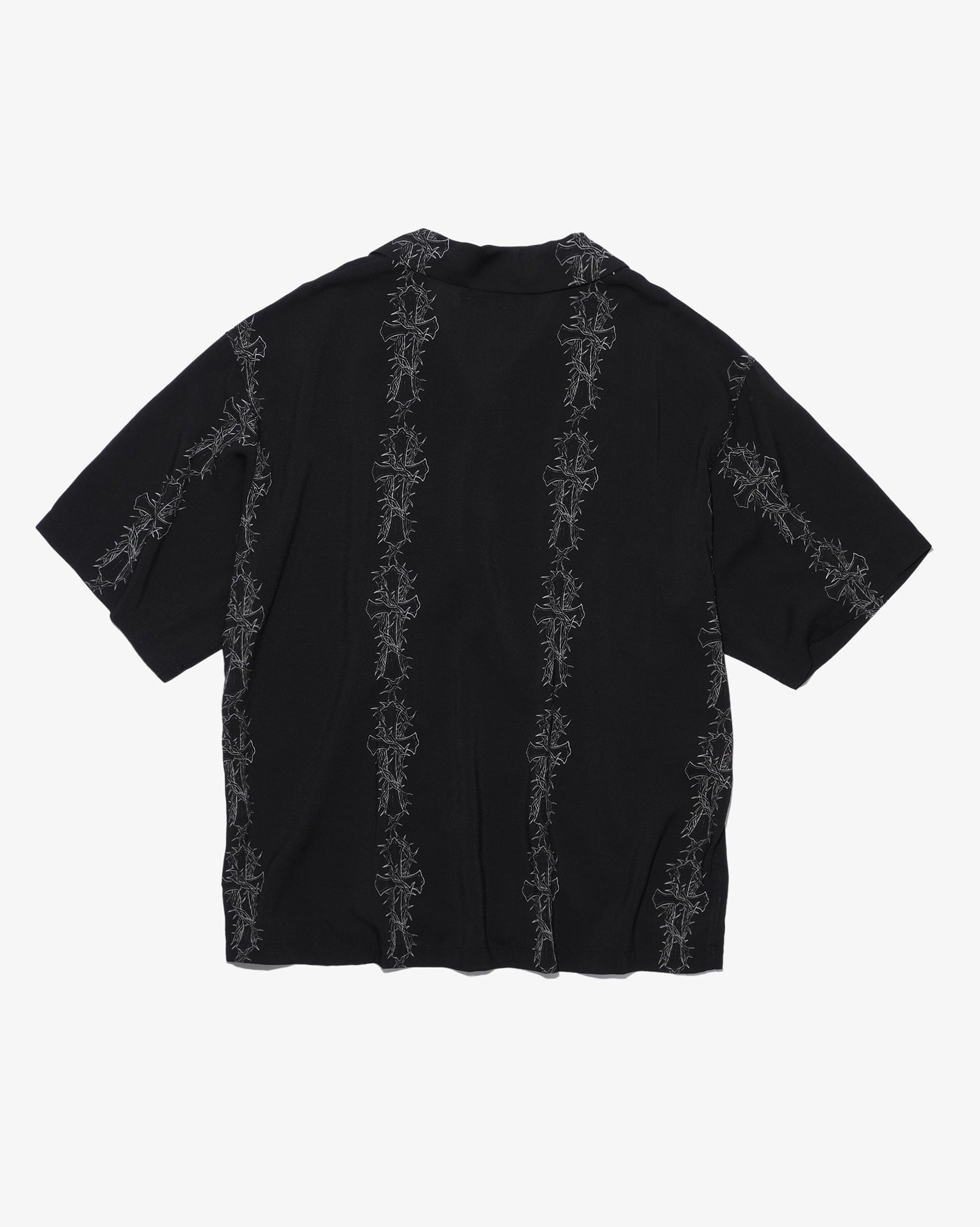 Cross pattern S/S shirts -BLACK-