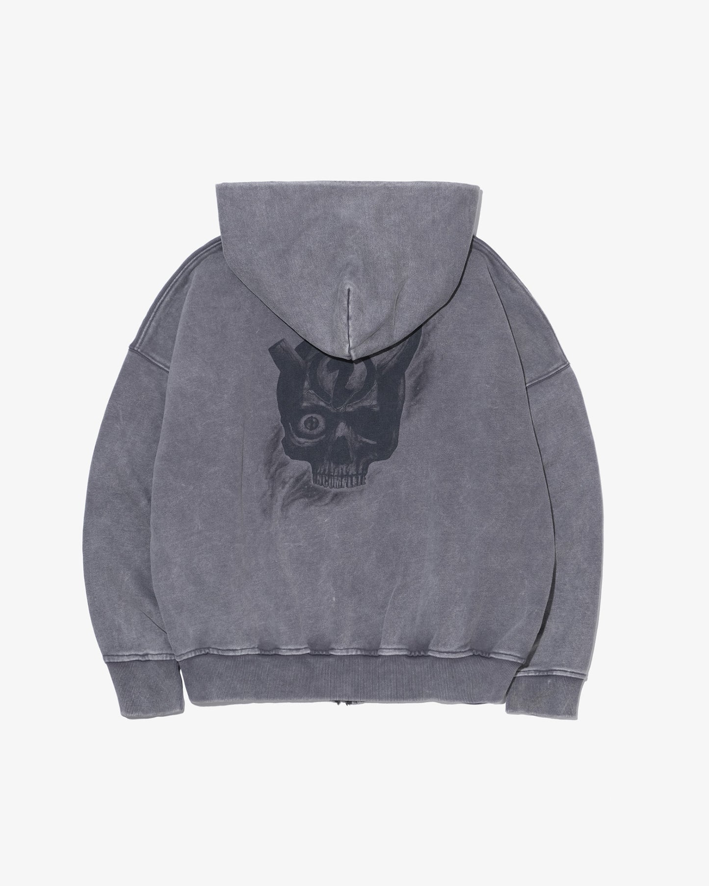 Faded zip hoodie (SORA AOTA) -BLACK-