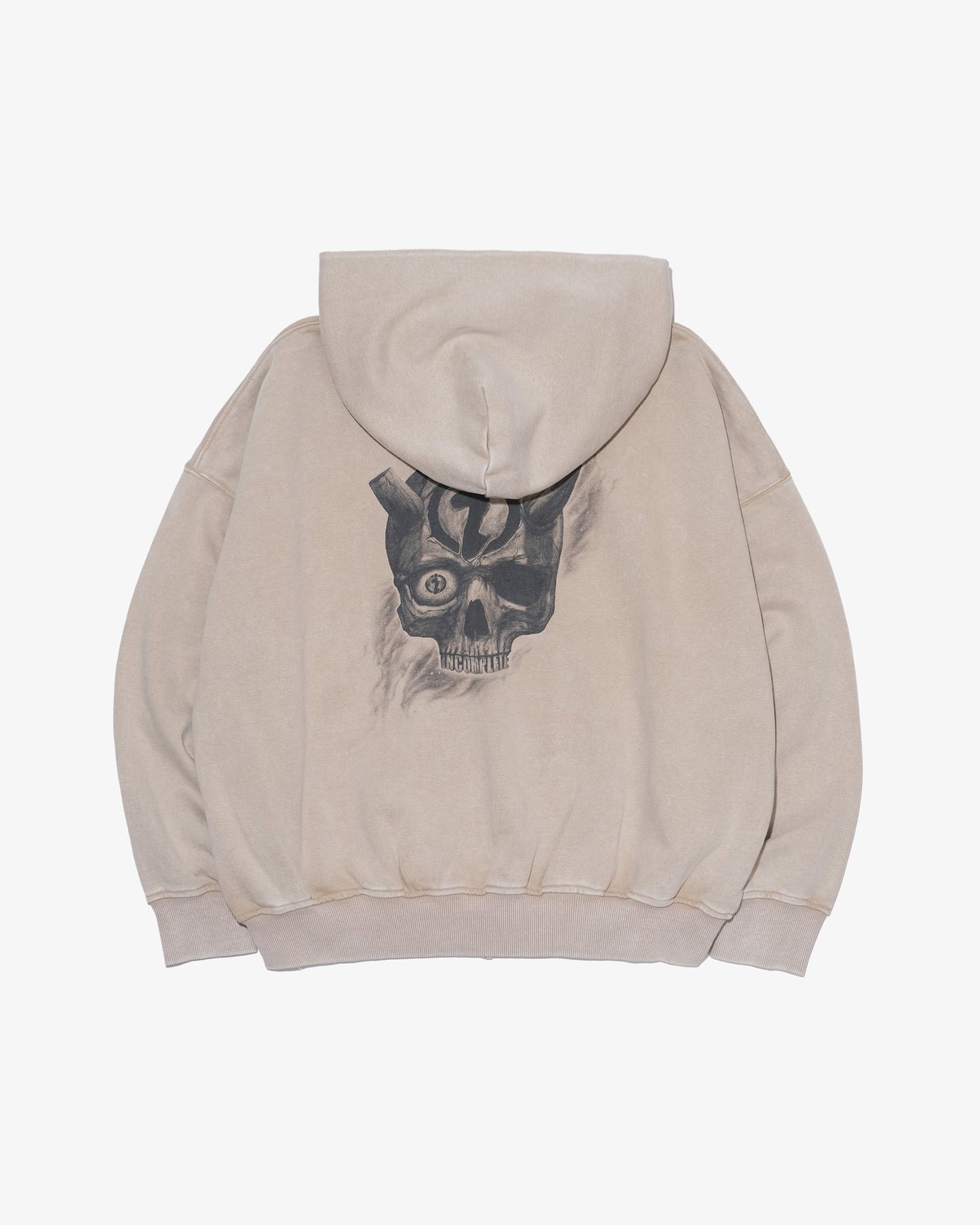 Faded zip hoodie (SORA AOTA) -IVORY-