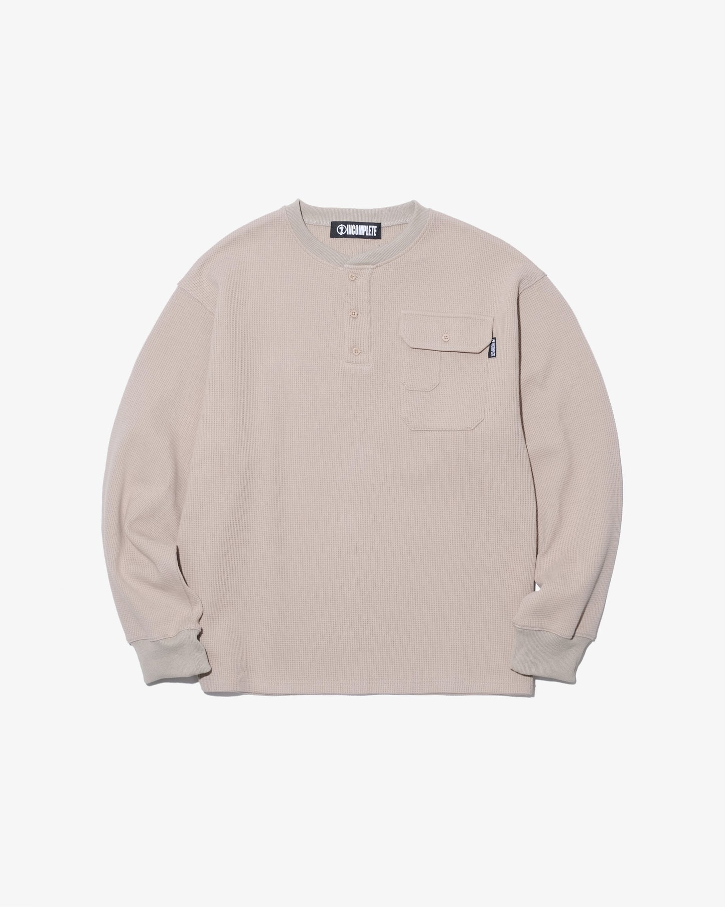 Waffle henly neck L/S Tee