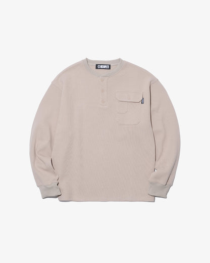 Waffle henly neck L/S Tee