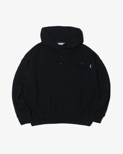 Waffle henly neck hoodie