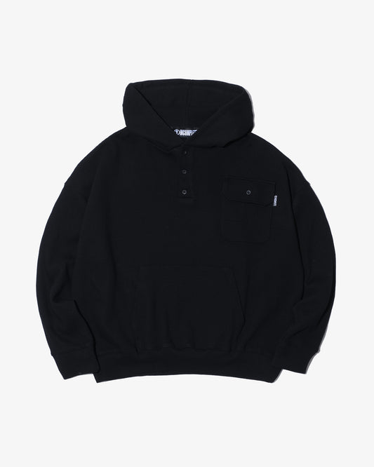 Waffle henly neck hoodie