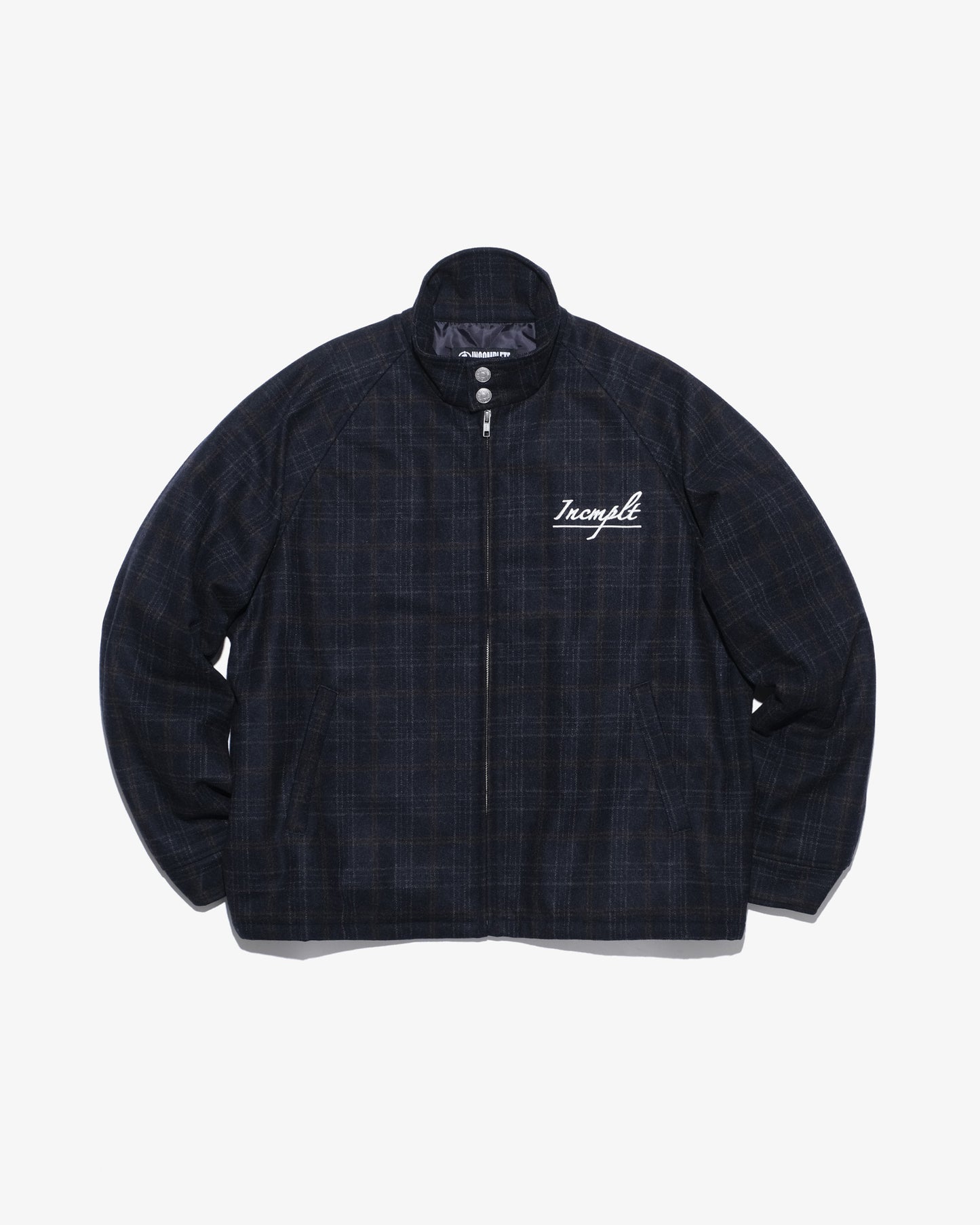 Wool check drizzler jacket