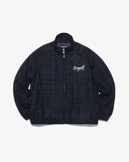 Wool check drizzler jacket