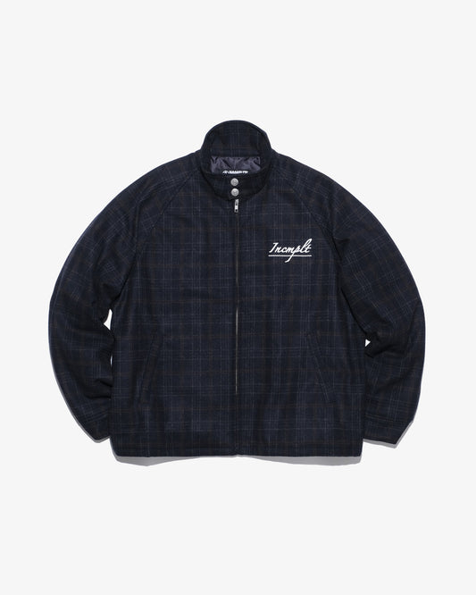 Wool check drizzler jacket
