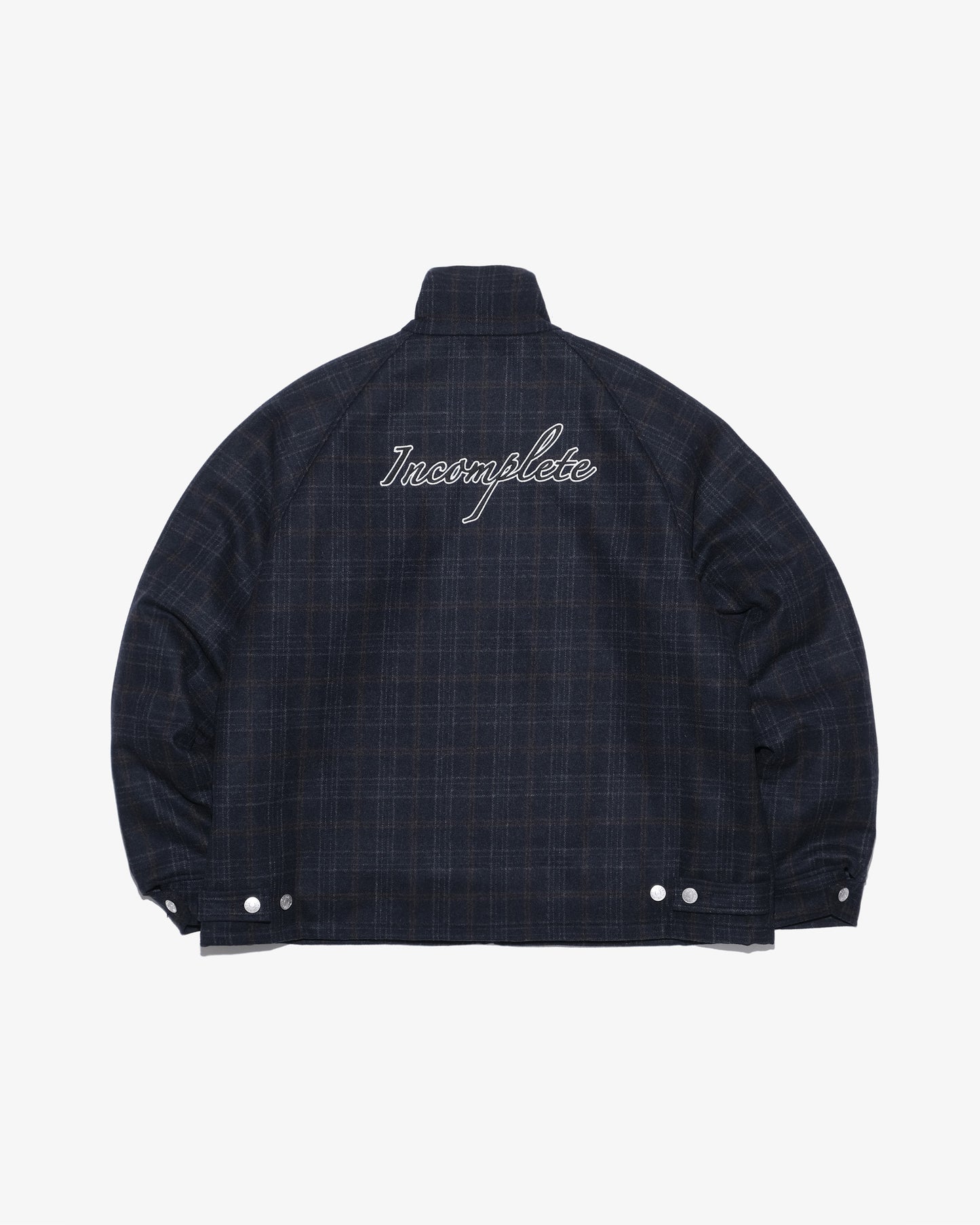 Wool check drizzler jacket