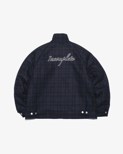 Wool check drizzler jacket