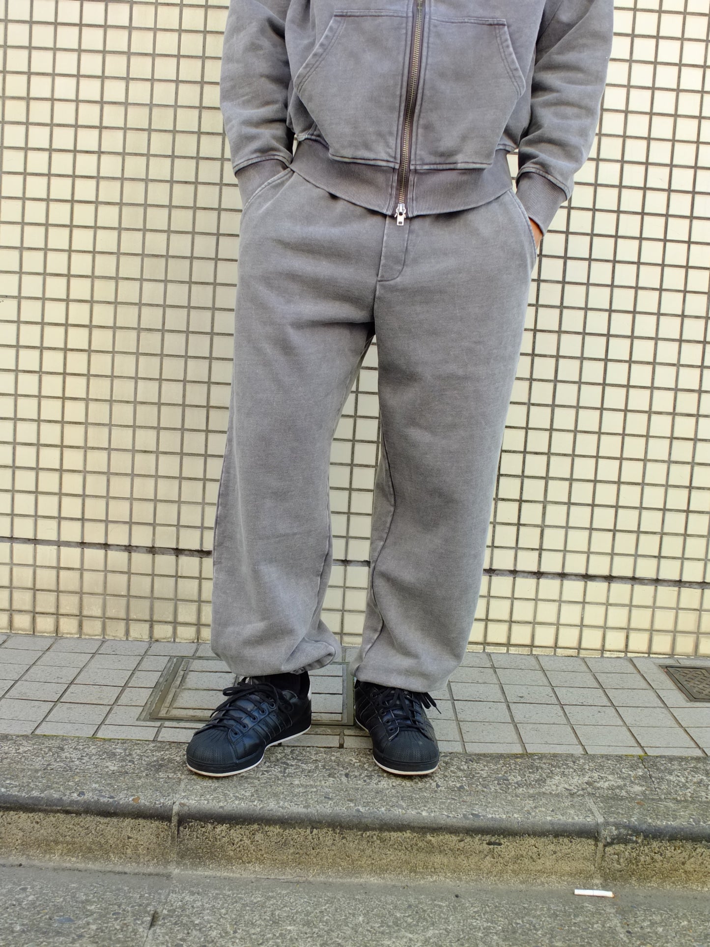 Faded Sweat pants (SORA AOTA) -BLACK-