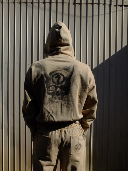 Faded zip hoodie (SORA AOTA) -IVORY-