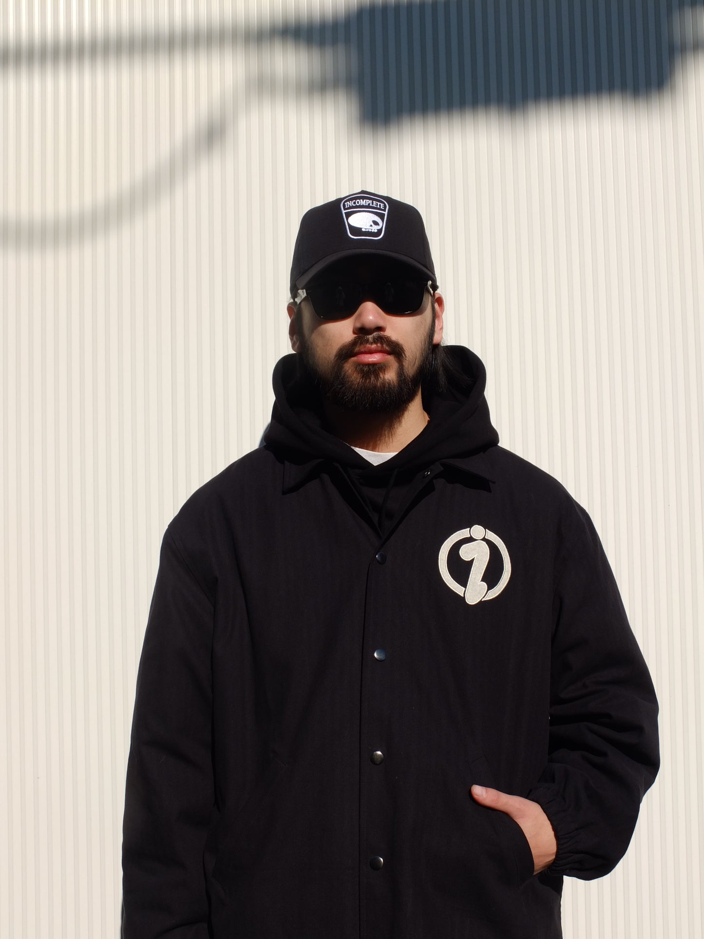 Herringbone Coach Jacket -BLACK-